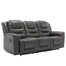 3 Seater Home Theater Recliner Manual Recliner Chair With Two Built-In Cup Holders For Living Room