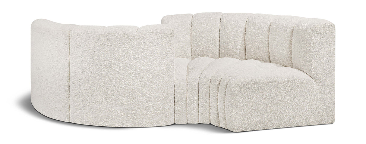 Arc - Boucle Fabric 4 Piece Curved Modular Sofa