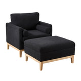 Oversized Swivel Barrel Accent Chair And Ottoman Set With Storage