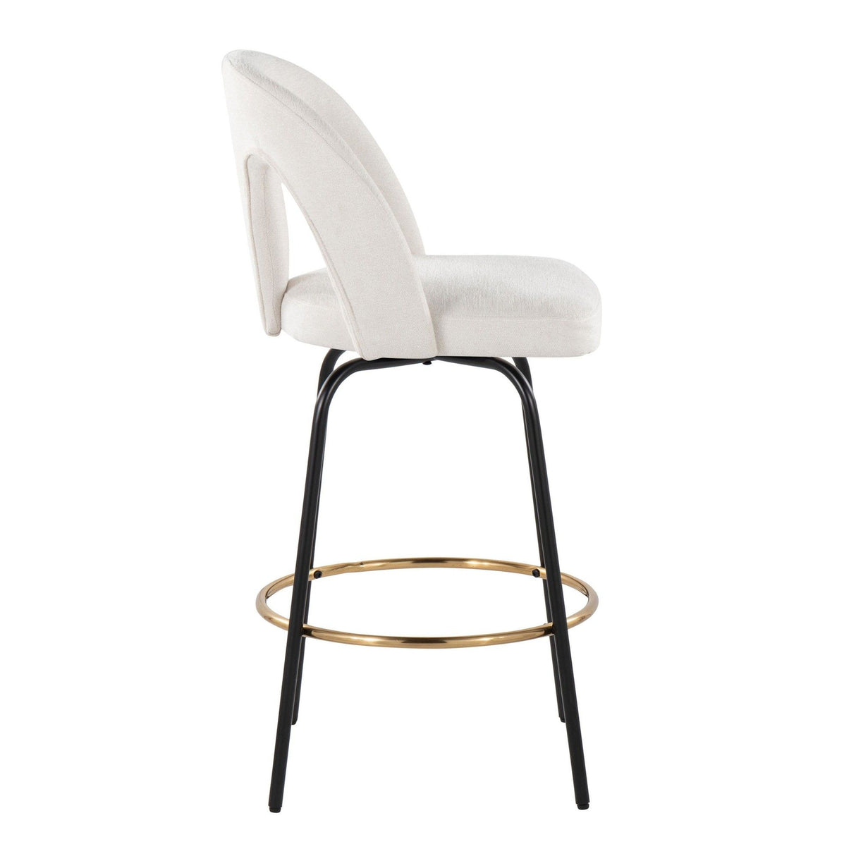 Ava - Upholstered Fixed-Height Barstool (Set of 2) - Black Base