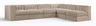 Rummi - Velvet Performance Fabric Upholstered 6 Piece Modular Sectional