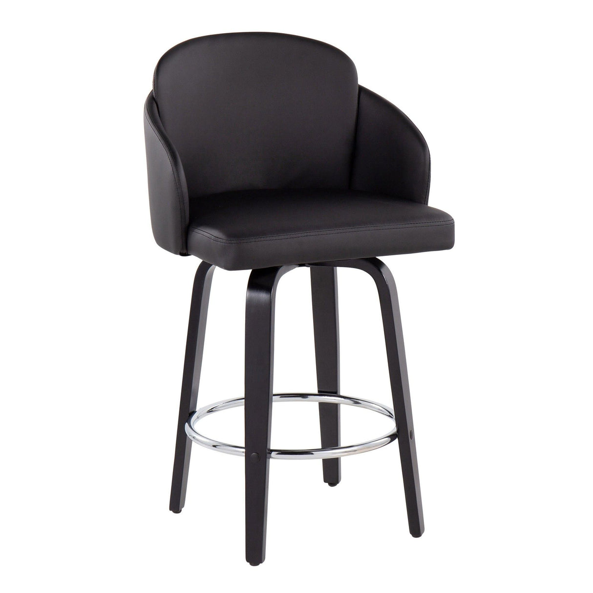 Dahlia - Contemporary Counter Stool (Set of 2) - Black Wood