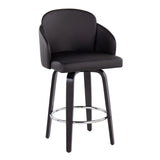 Dahlia - Contemporary Counter Stool (Set of 2) - Black Wood