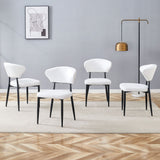 Minimalist Ergonomic Dining Chair With Curved Backres (Set of 4)
