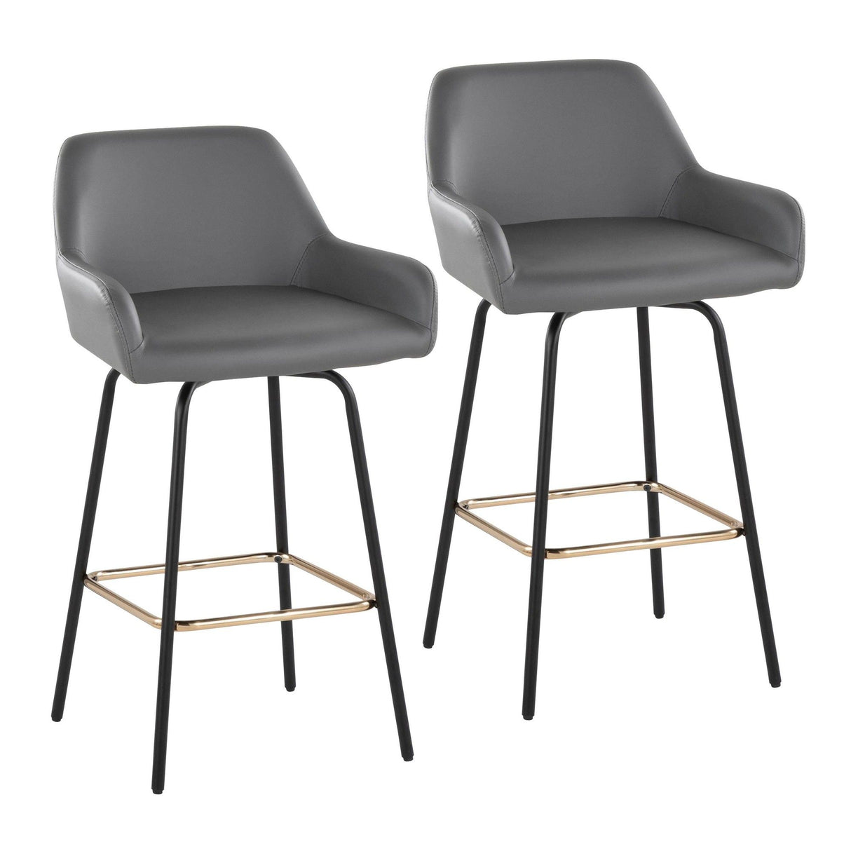 Daniella - 24" Fixed-Height Counter Stool (Set of 2) - Black Metal
