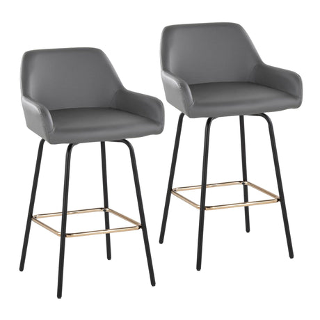 Daniella - 24" Fixed-Height Counter Stool (Set of 2) - Black Metal