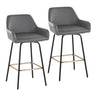 Daniella - 24" Fixed-Height Counter Stool (Set of 2) - Black Metal