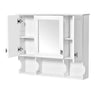 Wall Mounted Bathroom Medicine Wall Cabinet With Mirror & Open Shelves