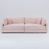 Elegant Corduroy Sofa With Throw Pillows And Backrests