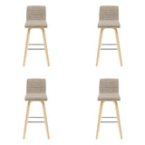 Vienna - 39.5" Swivel Bar Height Square Back Wood Bar Stool With Faux Leather Seat