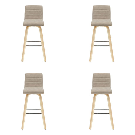 Vienna - 39.5" Swivel Bar Height Square Back Wood Bar Stool With Faux Leather Seat