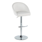 Matisse - Highback Adjustable Barstool With Rounded T Footrest (Set of 2) - Chrome Metal