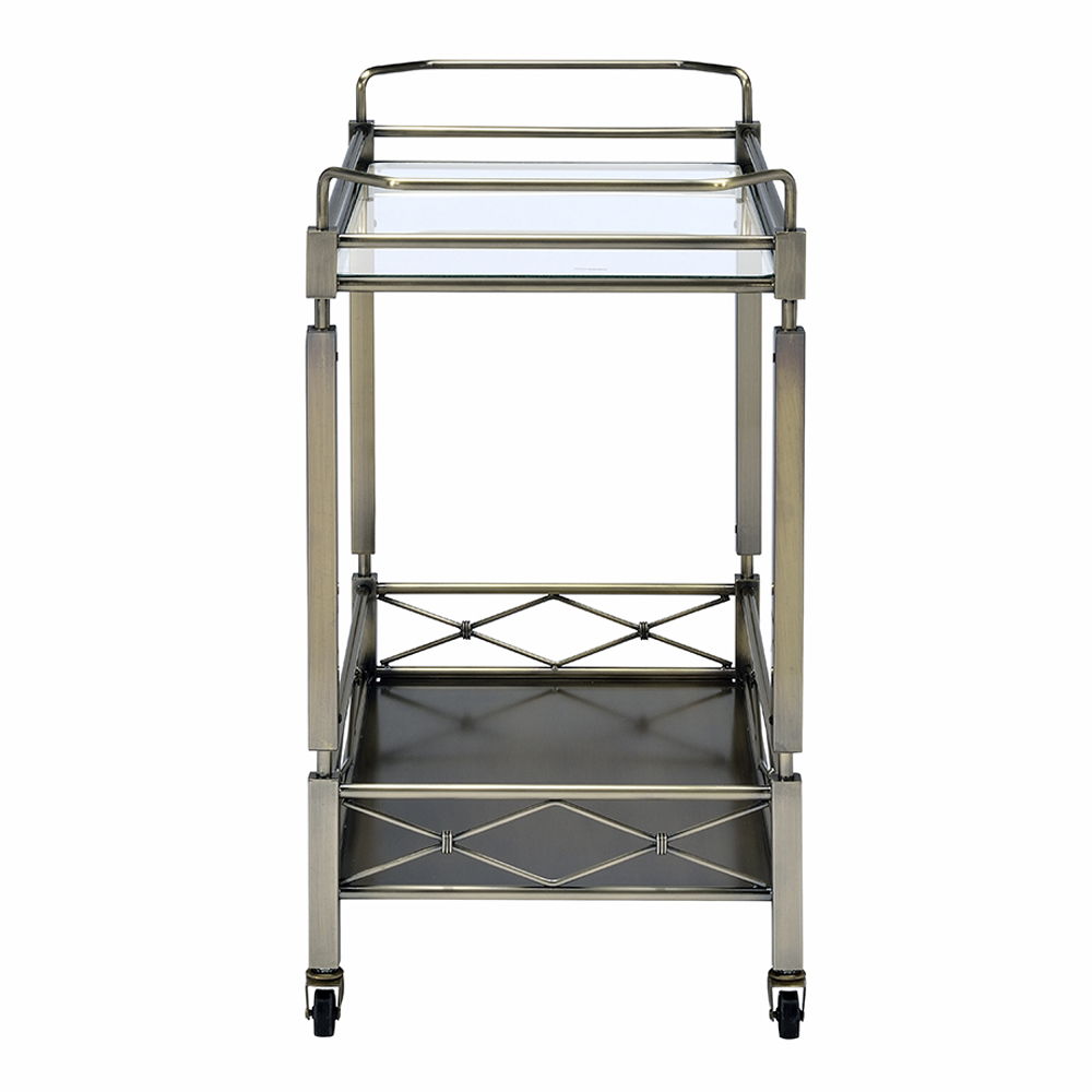 Matiesen - Serving Cart - Clear Glass & Antique Gold