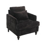Modern Mid Century Wood Frame Armchair With Tufted Design