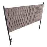 Matisse - Braided Queen Size Headboard - Black Metal And Gray Fabric