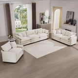 Elegant Corduroy Oversized Sectional Sofa Set With Deep Seats And Flexible Layout