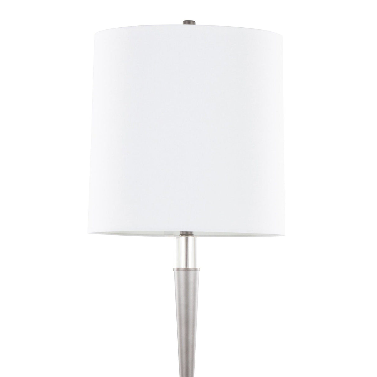 Marla - Metal Floor Lamp - Cast Iron, Clear Crystal, White Linen