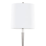Marla - Metal Floor Lamp - Cast Iron, Clear Crystal, White Linen