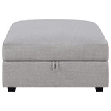 Cambria - Square Upholstered Storage Ottoman - Gray