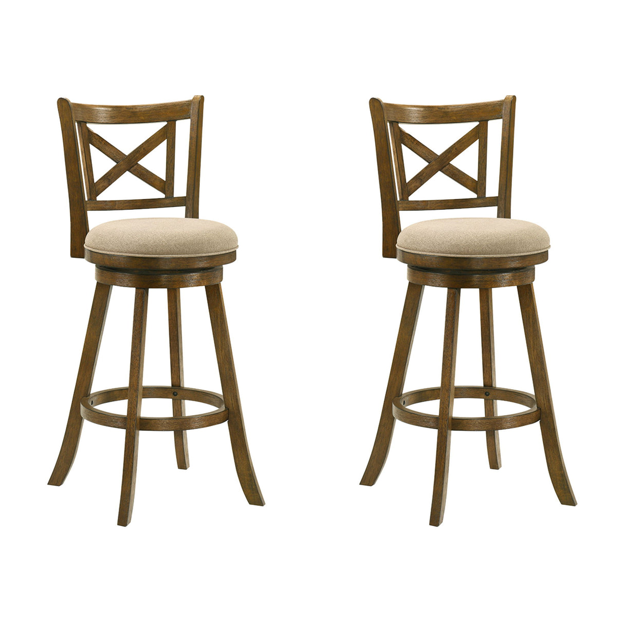 Kodi - Modern Farmhouse Swivel Wood Bar Height Kitchen Bar Stool