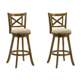 Kodi - Modern Farmhouse Swivel Wood Bar Height Kitchen Bar Stool