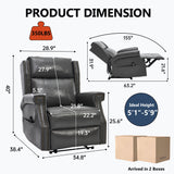 Manual Recliner Chair  With Heavy Duty Motion Mechanism, 8 Vibrating Nodes And 3 Massage Modes For Living Room