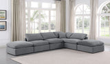 Indulge - Velvet 6 Piece Modular Armless Sectional