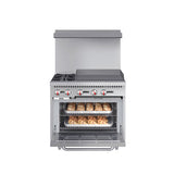 36 in. 2 Burner Commercial LP Range with 24 in. Griddle in Stainless-Steel (KM-CRG36-LP)