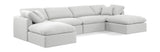 Indulge - Linen 6 Piece Modular Double Chaise Sectional - White