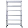 6 Tier 6000Lbs Capacity Nsf Metal Shelf Wire Shelving Unit, Heavy Duty Adjustable Storage Rack With Wheels & Shelf Liners For Commercial Grade Utility Steel Storage Rack