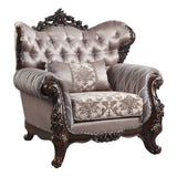 Benbek - Chair With Pillow - Fabric & Antique Oak