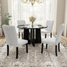 5 Piece Round Dining Table Set, Modern Dining Table And 4 Upholstered Chairs For Dining Room
