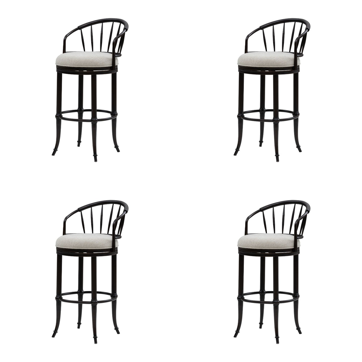 Luther - Commercial Grade Steel Frame Fabric Upholstered Swivel Bar Height Barstool