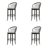 Luther - Commercial Grade Steel Frame Fabric Upholstered Swivel Bar Height Barstool