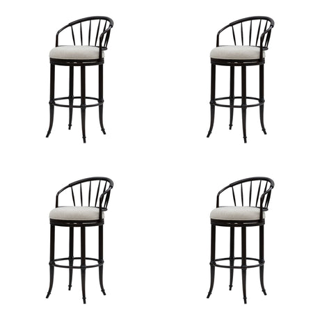Luther - Commercial Grade Steel Frame Fabric Upholstered Swivel Bar Height Barstool