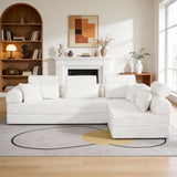 Modern L-Shape Modular Sectional Sofa, Compressed Design