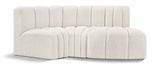 Arc - Boucle Fabric 3 Piece Modular L-Shaped Sofa