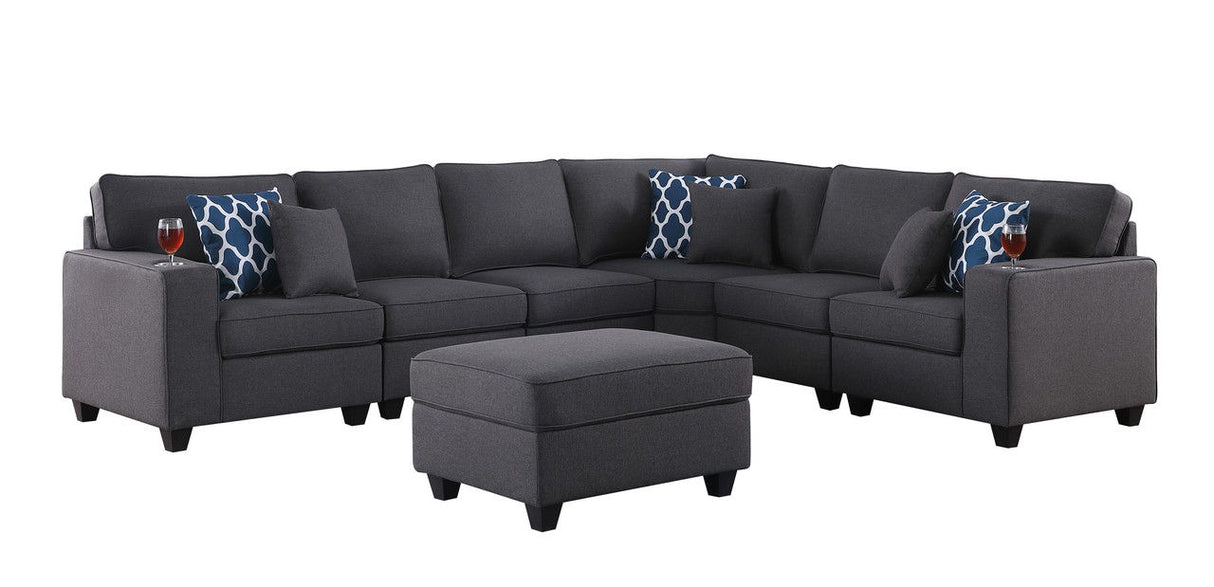 Cooper - Comfort Sectional Sofa With Ottomans And Cupholder