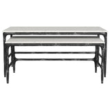 Ebby - 2 Piece Genuine Marble Top Nesting Coffee Tables - White