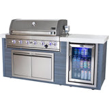Mont Alpi Artwood Series 6.5 Ft Propane Outdoor Kitchen Island w/ 6-Burner Grill - MA805-AW