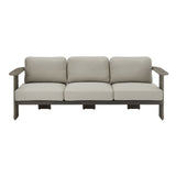 Ciela - Outdoor 3 Seat Sofa With Rattan Trim Aluminum Frame And Clouded Taupe Cushions - Dark Bronze / Gray