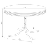 Marla - 5 Piece Dining Set With Round Table And Upholstered Chairs - White