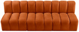 Arc - Velvet 3 Piece Modular Straight Sofa