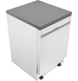 GE GPT225SGLWW - 24" Stainless Steel Interior Portable Dishwasher with Sanitize Cycle - White