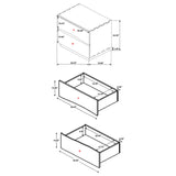 Wooden 2 Drawer Nightstand With Smokey And Asymmetrical Design - Walnut