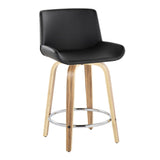 Santi - 24" Fixed-Height Counter Stool With Swivel - Zebra Wood (Set of 2)