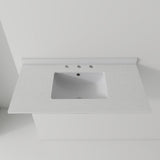 Basin Sink, 0.6" Ultra Thin Profile, Triple Faucet Holes