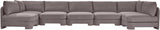 Hammond - Velvet Performance Fabric Upholstered 7 Piece U-Shaped Armless Sectional