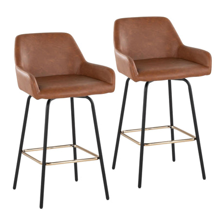 Daniella - 24" Fixed-Height Counter Stool (Set of 2) - Black Metal