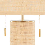 Cylinder - Rattan 29" Rattan Table Lamp - Royal Gold And Natural Rattan from Grandview Gallery
